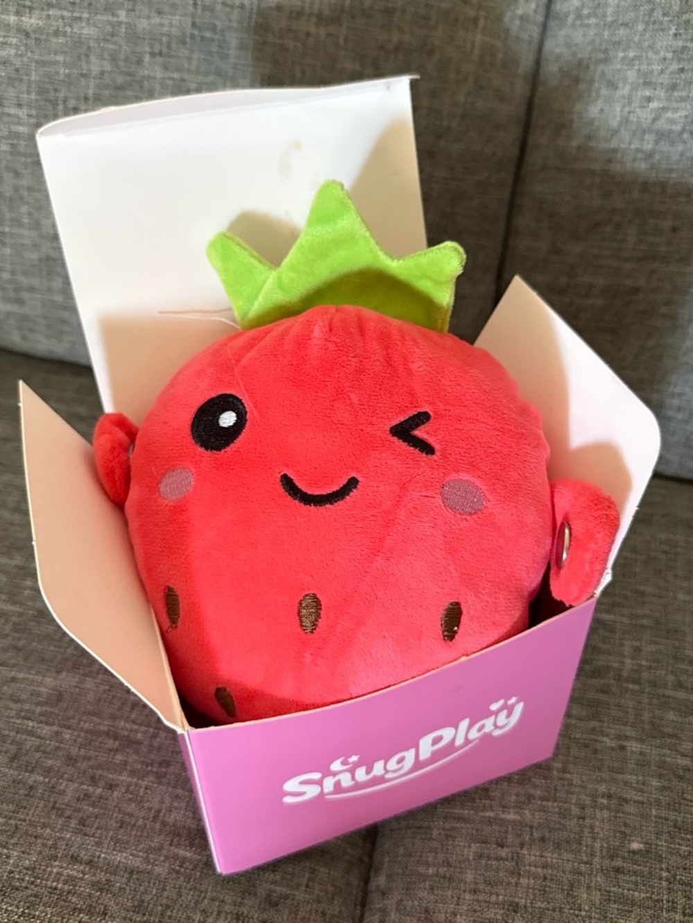 Red Winking Strawberry Plush Toy for Kids
